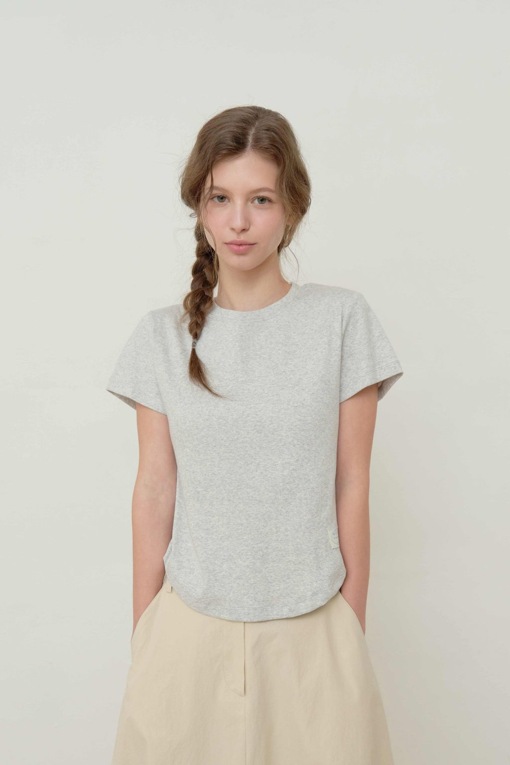 Soft Stretch Slim Fit Round Neck T-Shirt Made in Korea - Luckyplanetusa