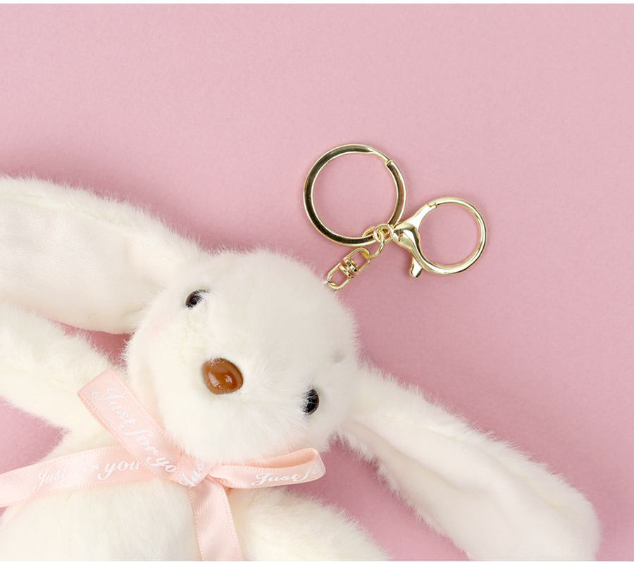 Ribbon Rabbit Plush Doll Keyring (Random Color)