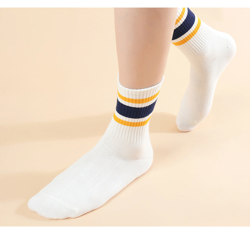 Color Stripe Crew Socks 4 Colors