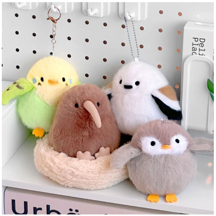 Fluffy Big Bird Plush Keychain – 4 Adorable Designs Random