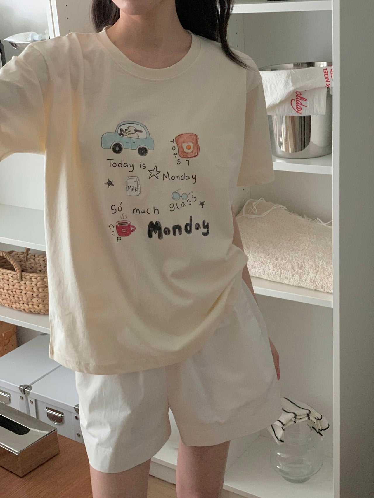 Monday Mood Graphic Cotton Tee - Luckyplanetusa