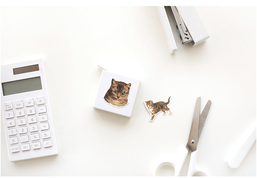 Vintage Cat Cutting Sticker Set 5 Styles