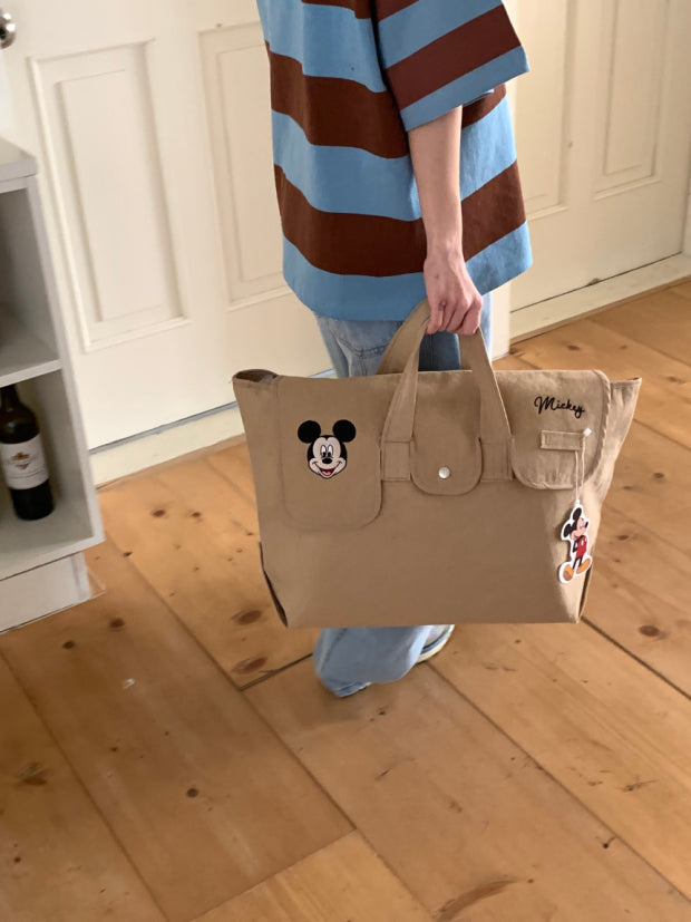 Mickey Big Canvas Tote Bag (Official Disney Licensed) - Luckyplanetusa