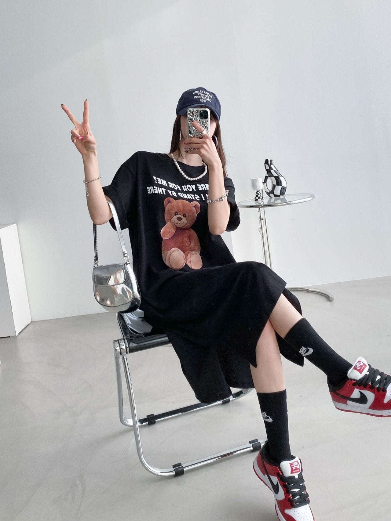 Stand By Teddy Oversized Cotton T-Shirt Dress