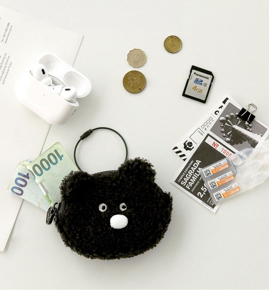 Doodle Keyring Pouch – AirPods & Galaxy Buds Case (Rabbit, Bear, Cheese Cat, White Cat)