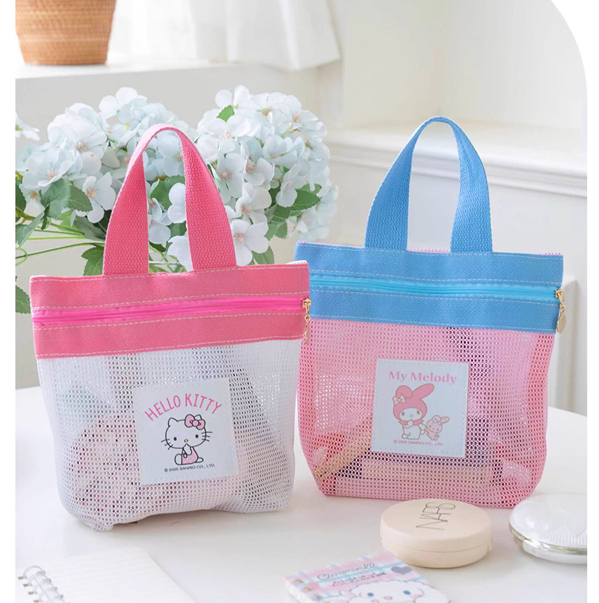 Sanrio Mesh Mini Tote Bag – 4 Styles (Hello Kitty / Pochacco / My Melody / Kuromi)