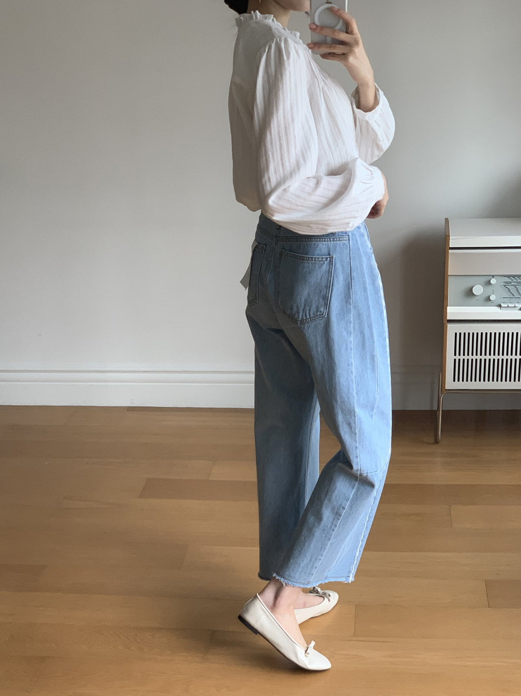 LineCut Wide Straight Denim Pants Vertical Seam Detail High-Rise Jeans - Luckyplanetusa