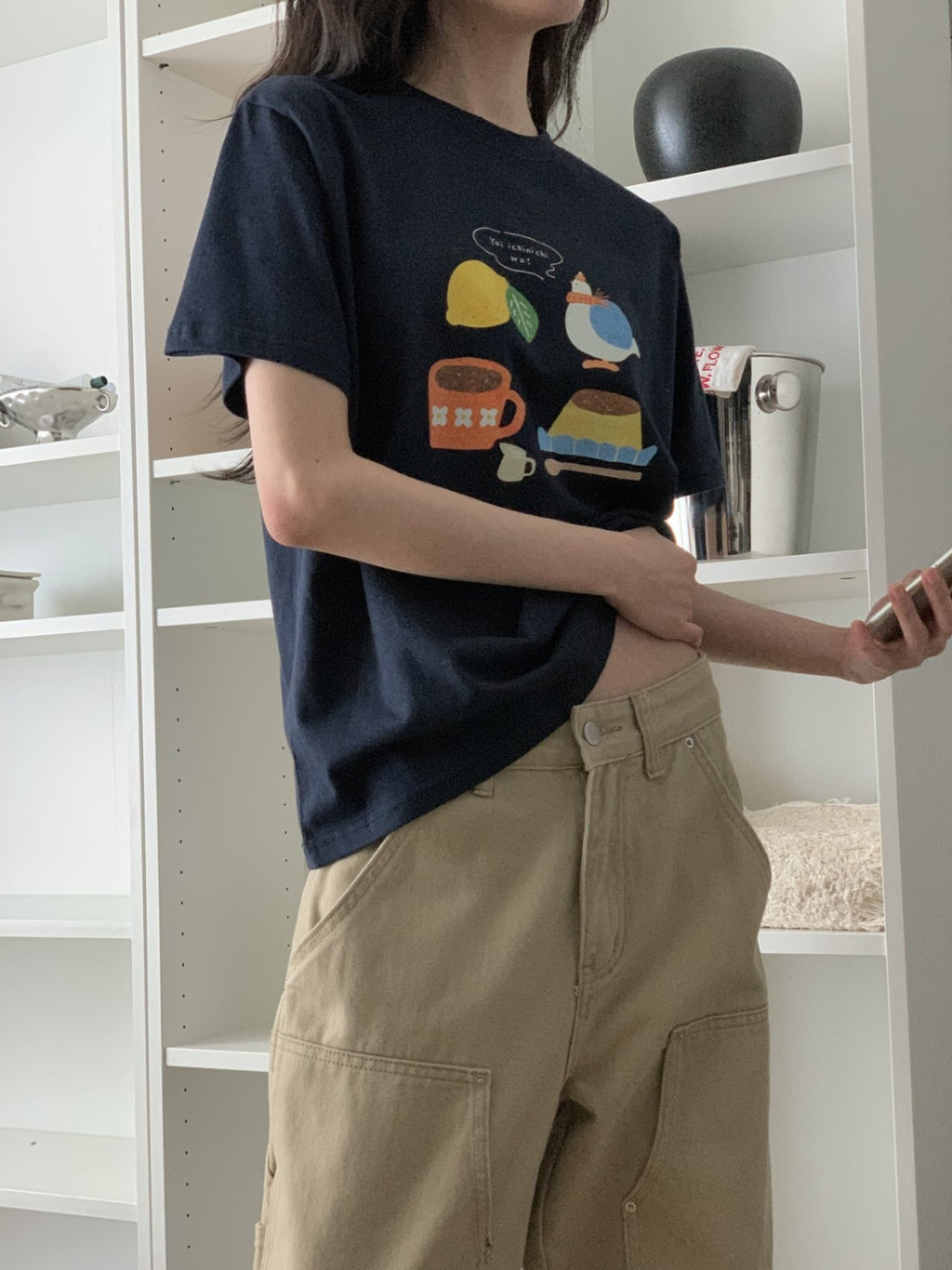 Morning Bird Graphic Cotton Tee - Luckyplanetusa