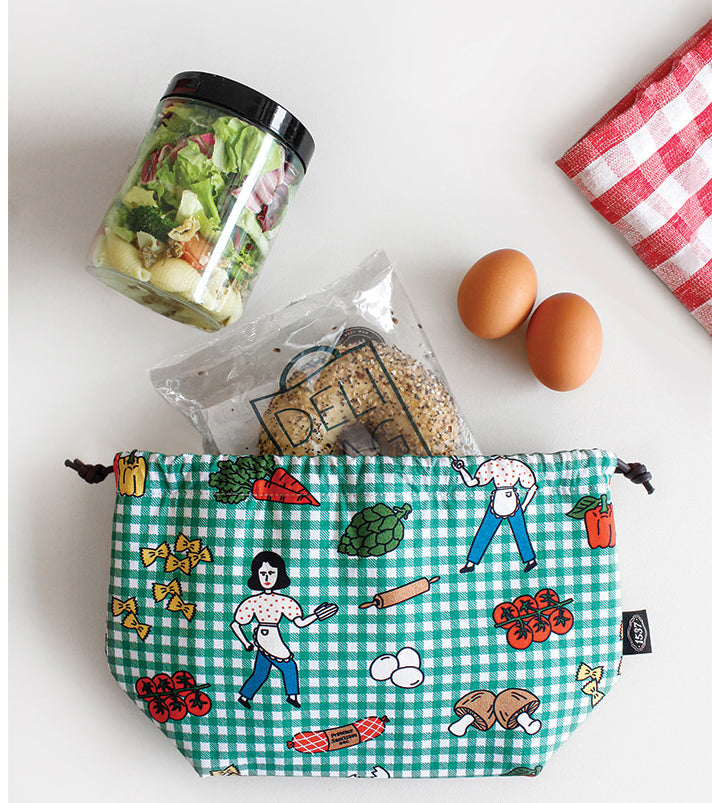 1537 Made in Korea Oxford Cotton Insulated Lunch Pouch – 3 Styles