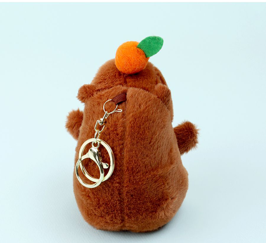 Bubble Gum Capybara Plush Keyring