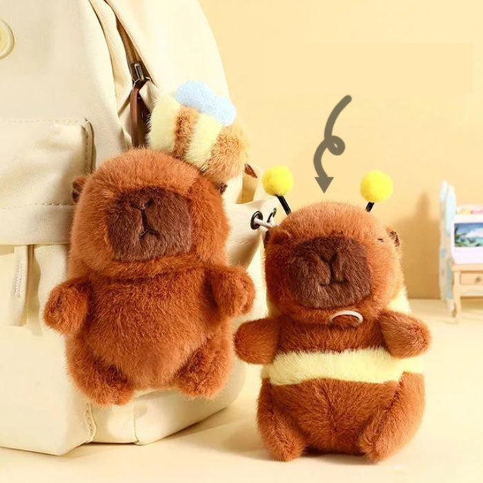 Bee Capybara Plush Keychain – Flapping Wing Edition