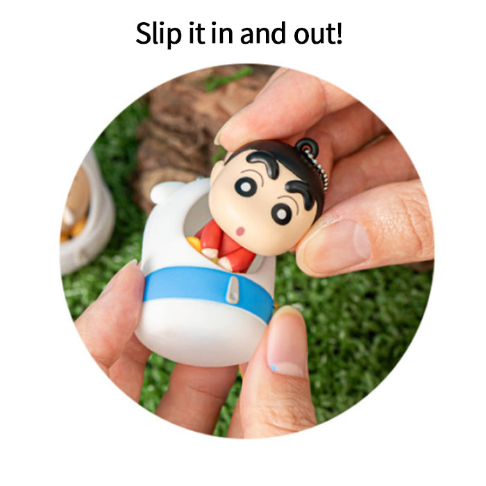 Crayon Shin-chan Sleeping Capsule Keyring Figures (Random)