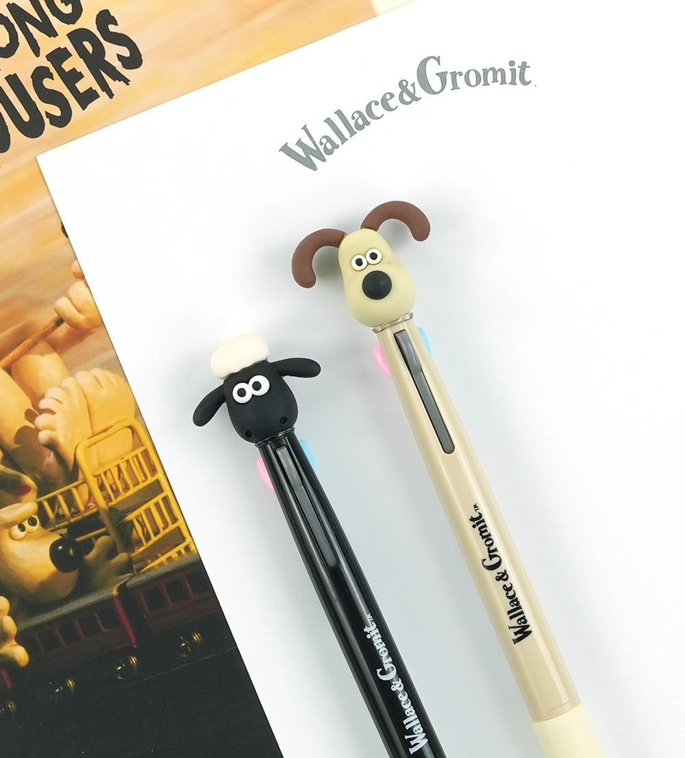 Wallace & Gromit 3-Color Figure Ballpoint Pen – 0.7mm (Gromit / Shaun)