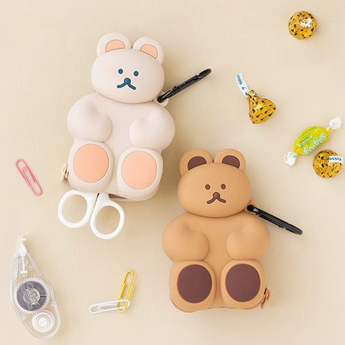Brunch Brothers 3D Bear Silicone Pouches/ Coin Purse/ Bag Charm wallet/ Key Ring - Luckyplanetusa