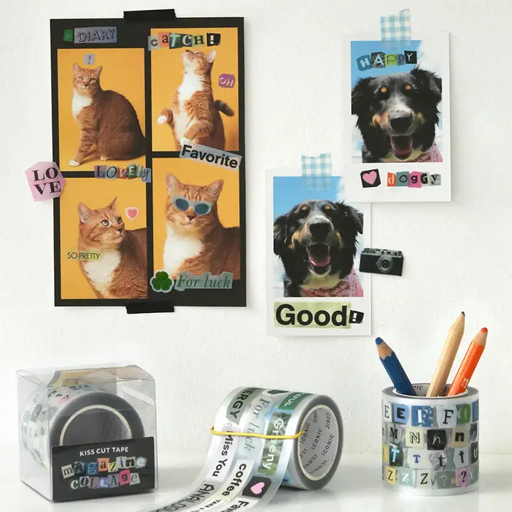 Magazine Collage Kiss Cut Tape – Alphabet & Words