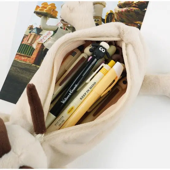 Wallace & Gromit Plush Gromit Dog Pencil Case Pouch - Luckyplanetusa