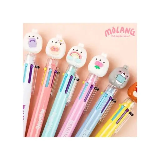 Molang 6-Color Figure Ballpoint Pen – Assorted Designs