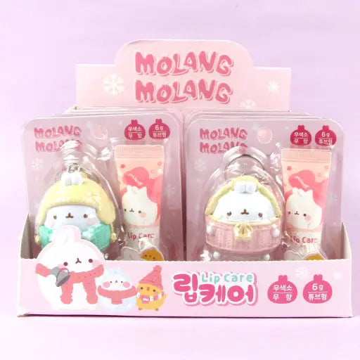 Molang Lip Care Lip Balm Gift Set with Figure Keyring