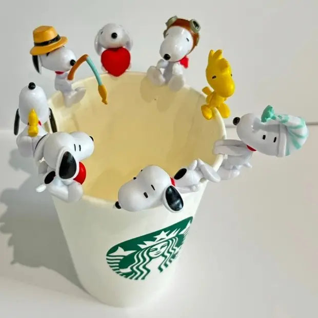 Peanuts Snoopy Cup Deco Charm Figure Random Box 24PCs SET