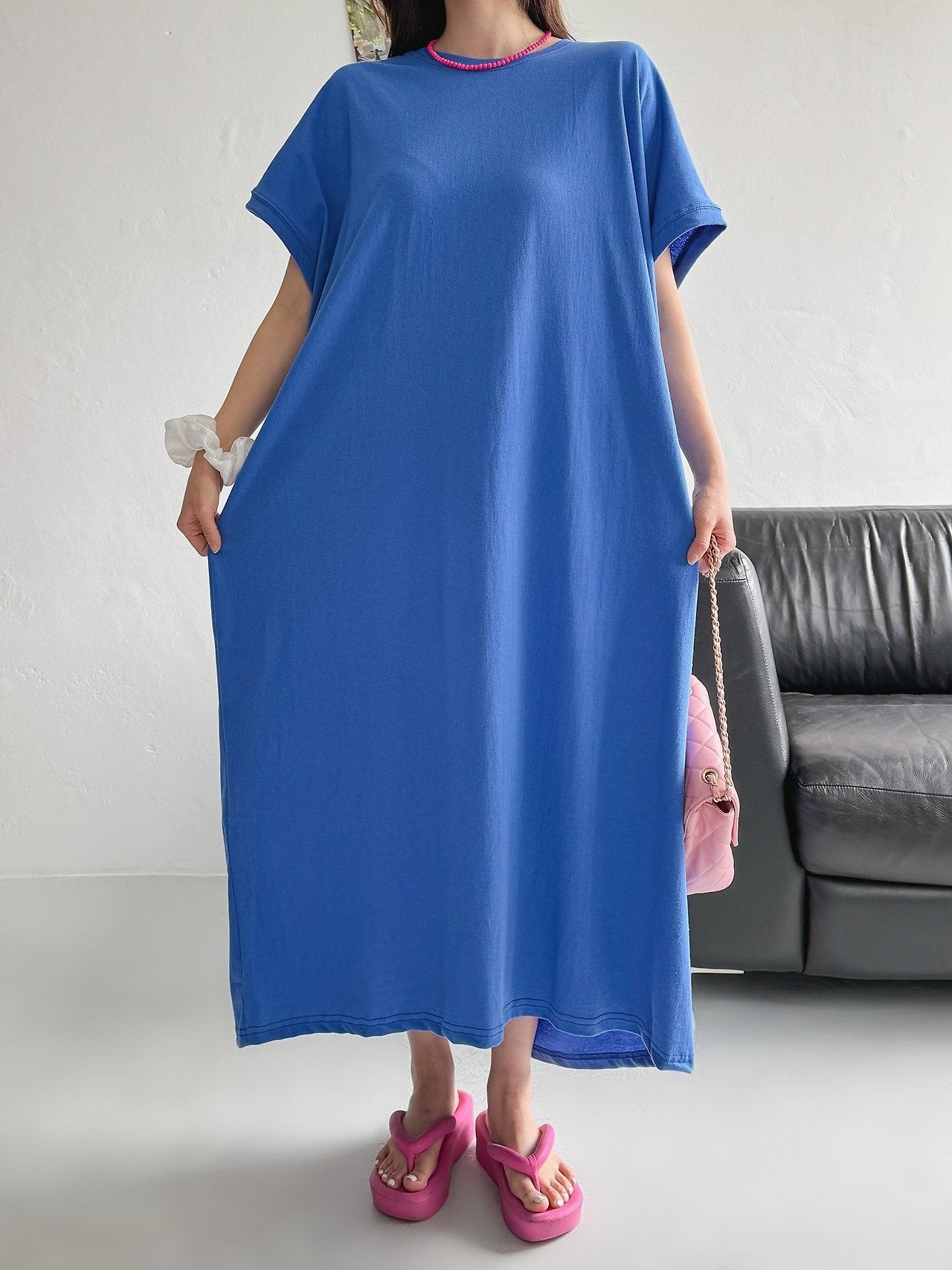 Soft Breeze Oversized Cotton Maxi Dress - Luckyplanetusa