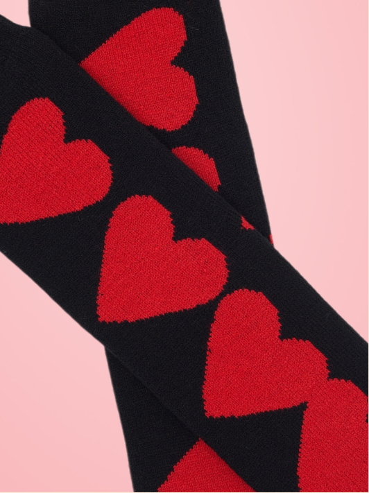 DRP Lounge Sleep Socks – Heart Parade Black