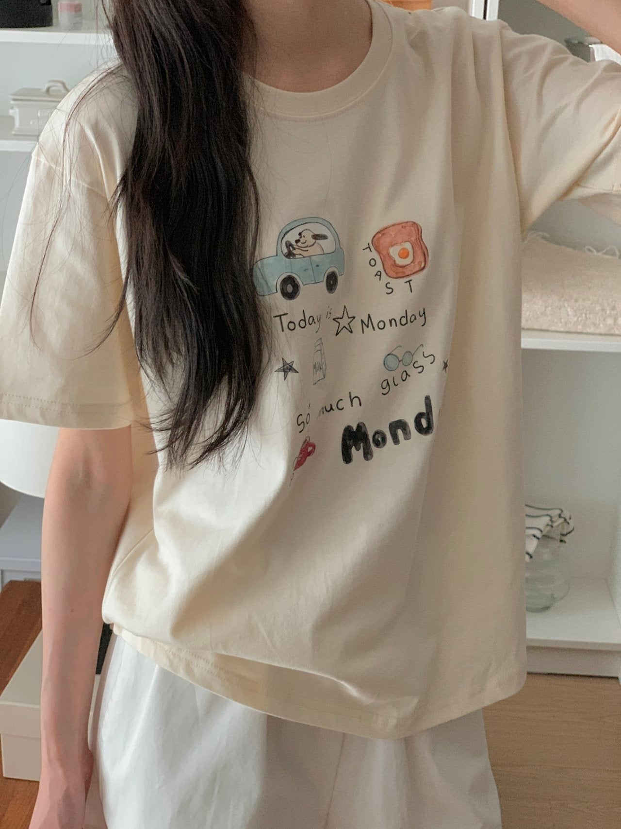 Monday Mood Graphic Cotton Tee - Luckyplanetusa