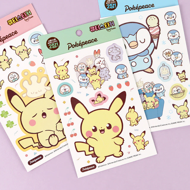 Pokémon Poképeace Cute Sticker Set – 2 Sheets
