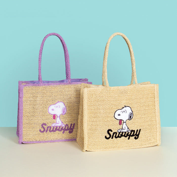 Snoopy Raffia Summer Tote Bag (Official Peanuts Licensed) - Luckyplanetusa