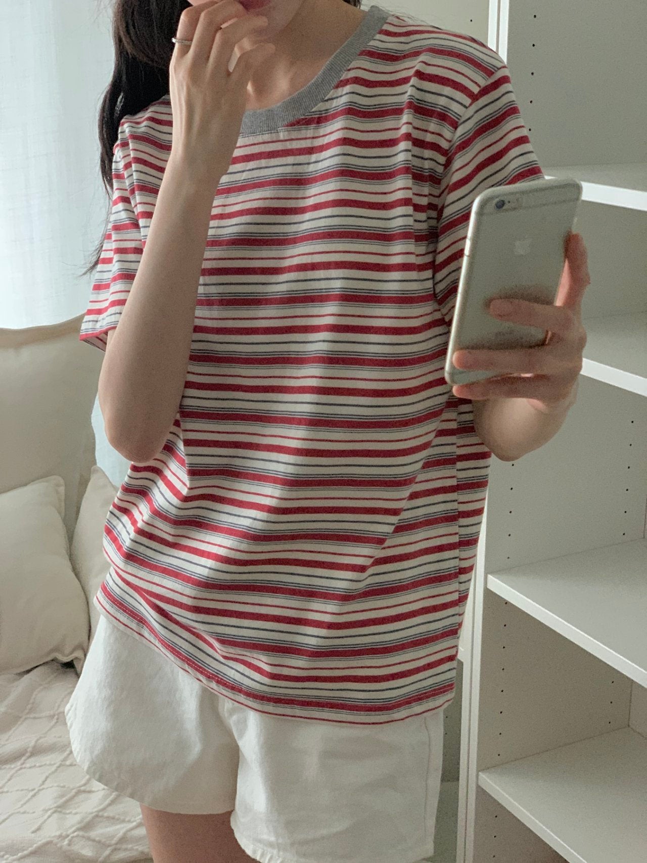 Weekend Breeze Stripe Cotton Tee - Luckyplanetusa