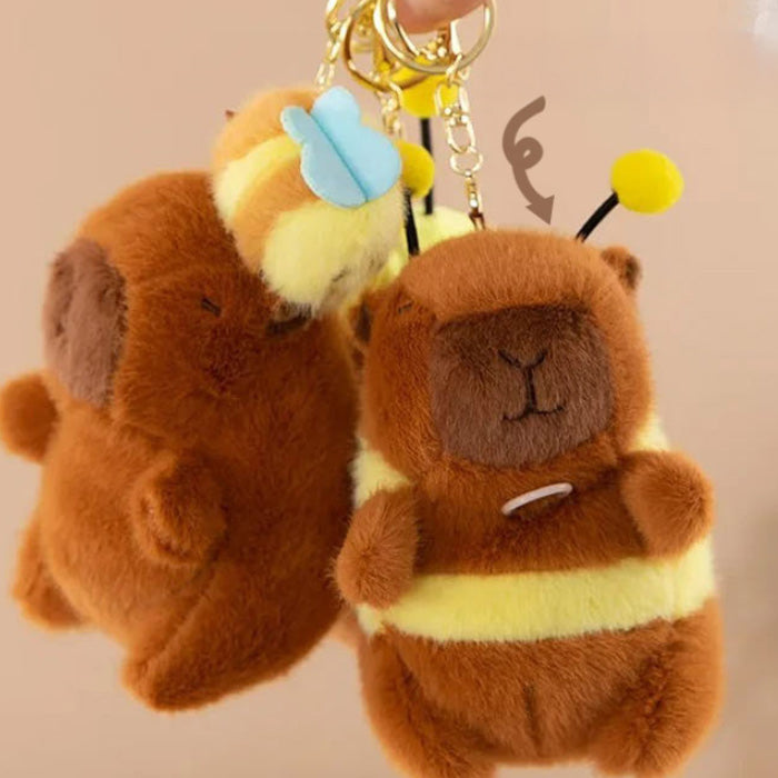Bee Capybara Plush Keychain – Flapping Wing Edition