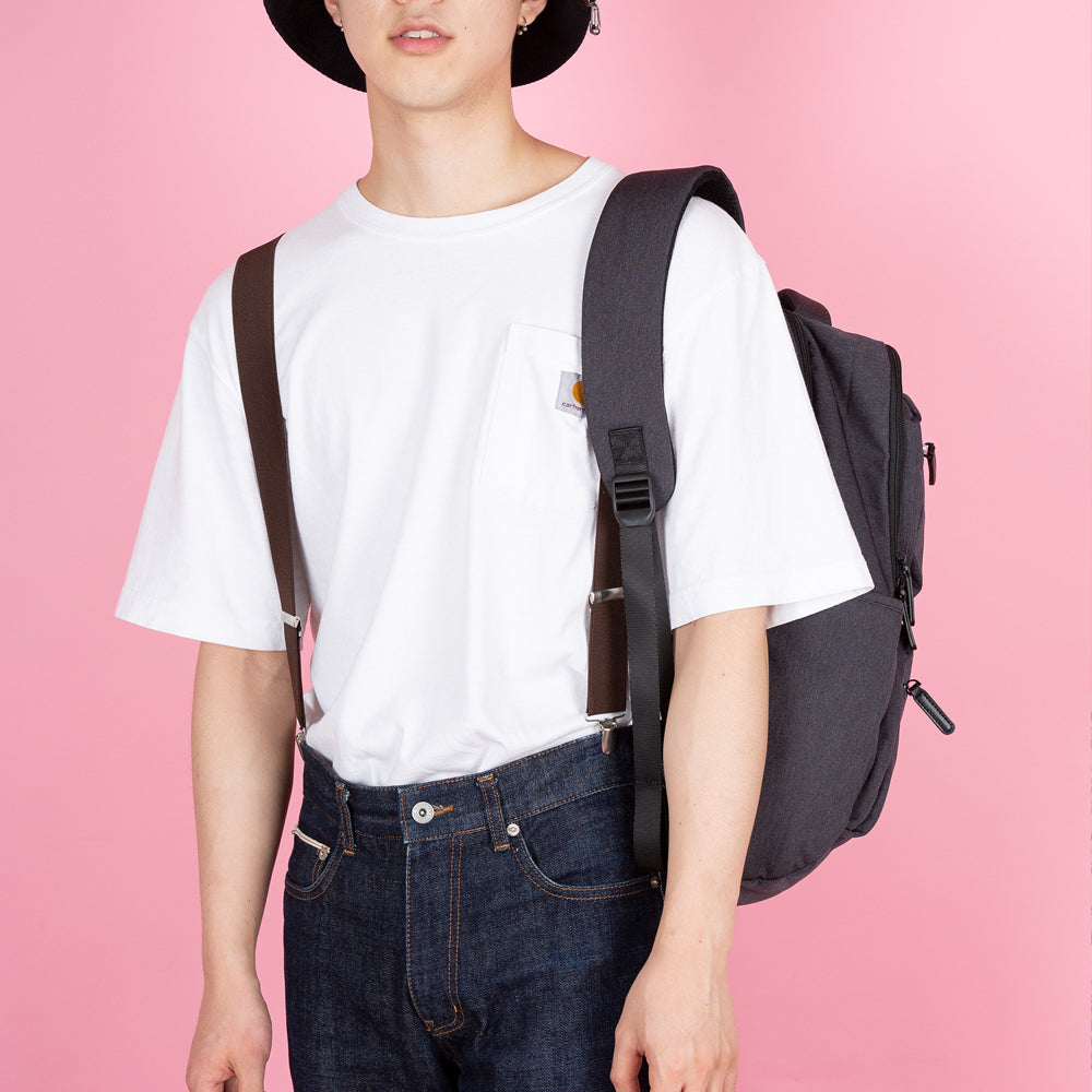 Alpha Backpack 17 with Laptop Sleeve Compact Design Charcoal Gray