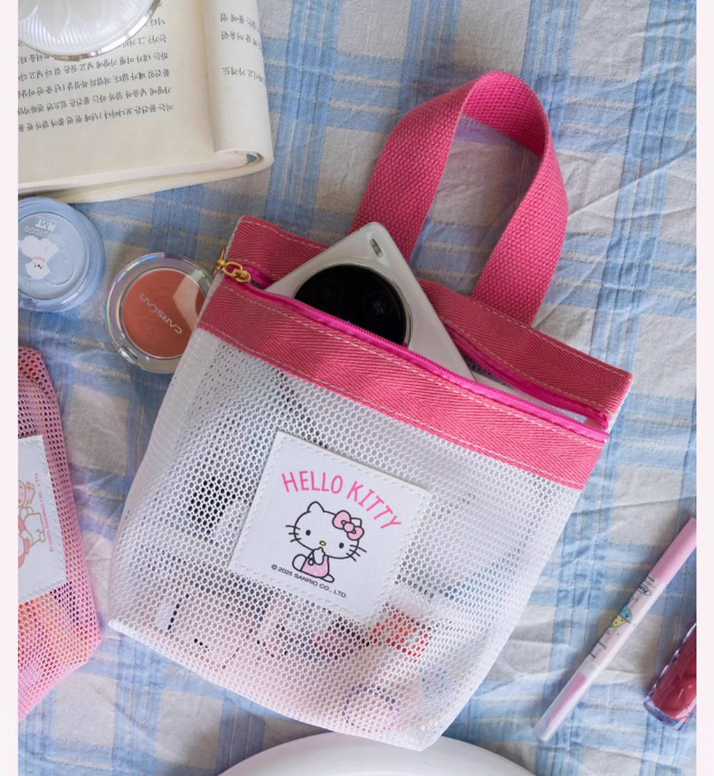 Sanrio Mesh Mini Tote Bag – 4 Styles (Hello Kitty / Pochacco / My Melody / Kuromi)