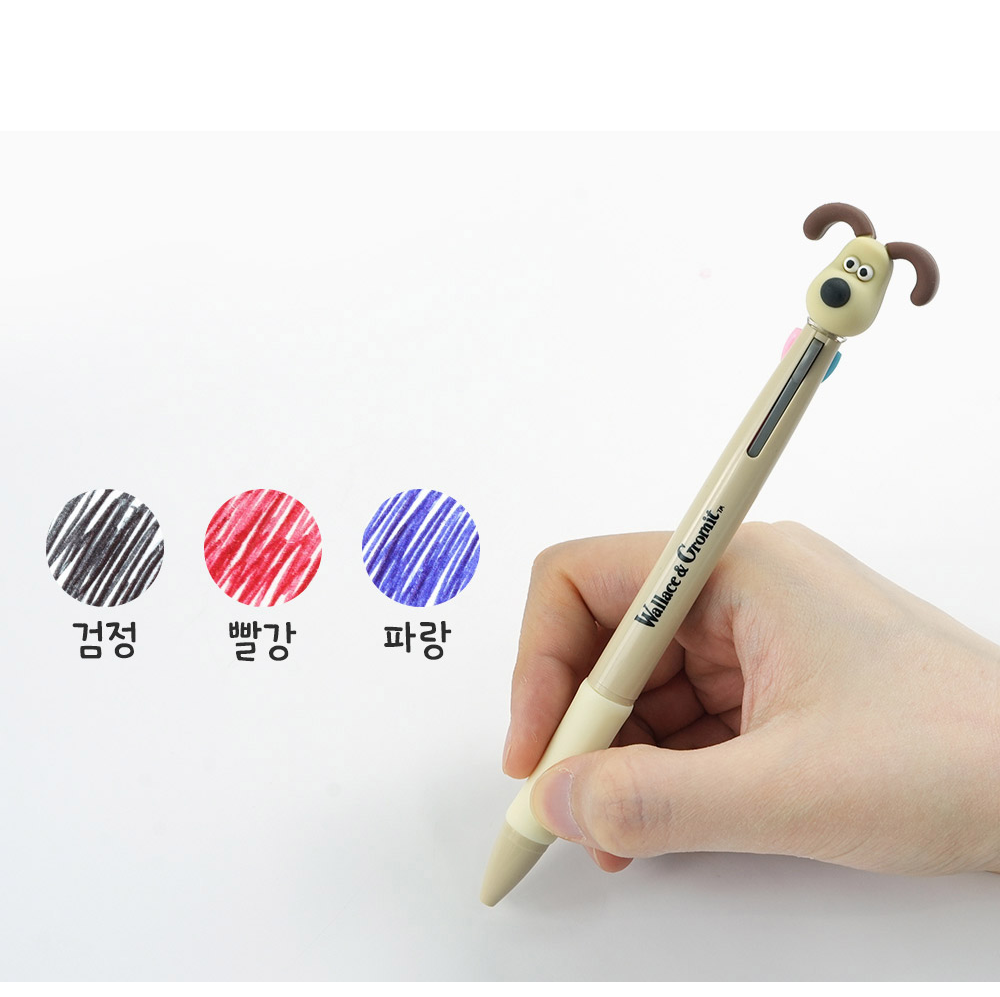 Wallace & Gromit 3-Color Figure Ballpoint Pen – 0.7mm (Gromit / Shaun)