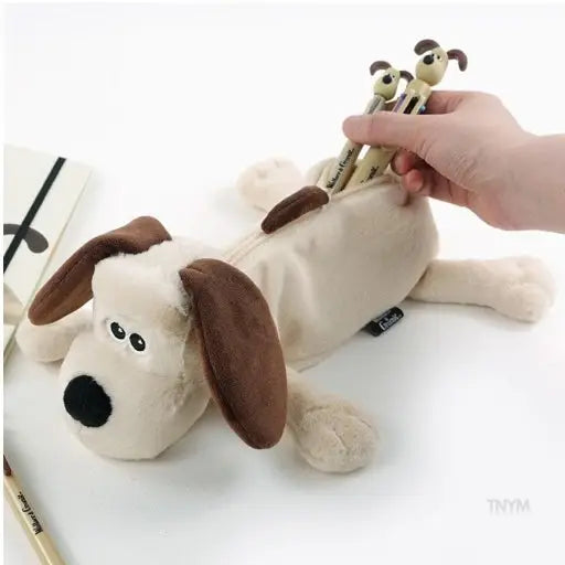 Wallace & Gromit Plush Gromit Dog Pencil Case Pouch - Luckyplanetusa