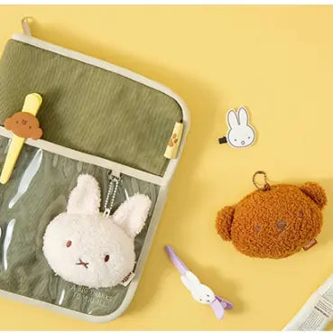 Miffy & Boris Plush Mirror Keychain – Soft Sherpa Edition