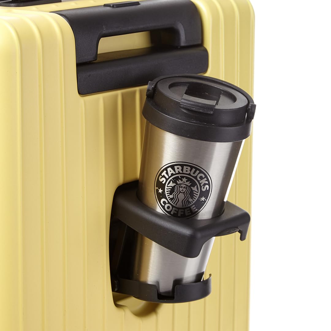 Gobeyond carry on suitcase Yellow with laptop pocket and cup holder