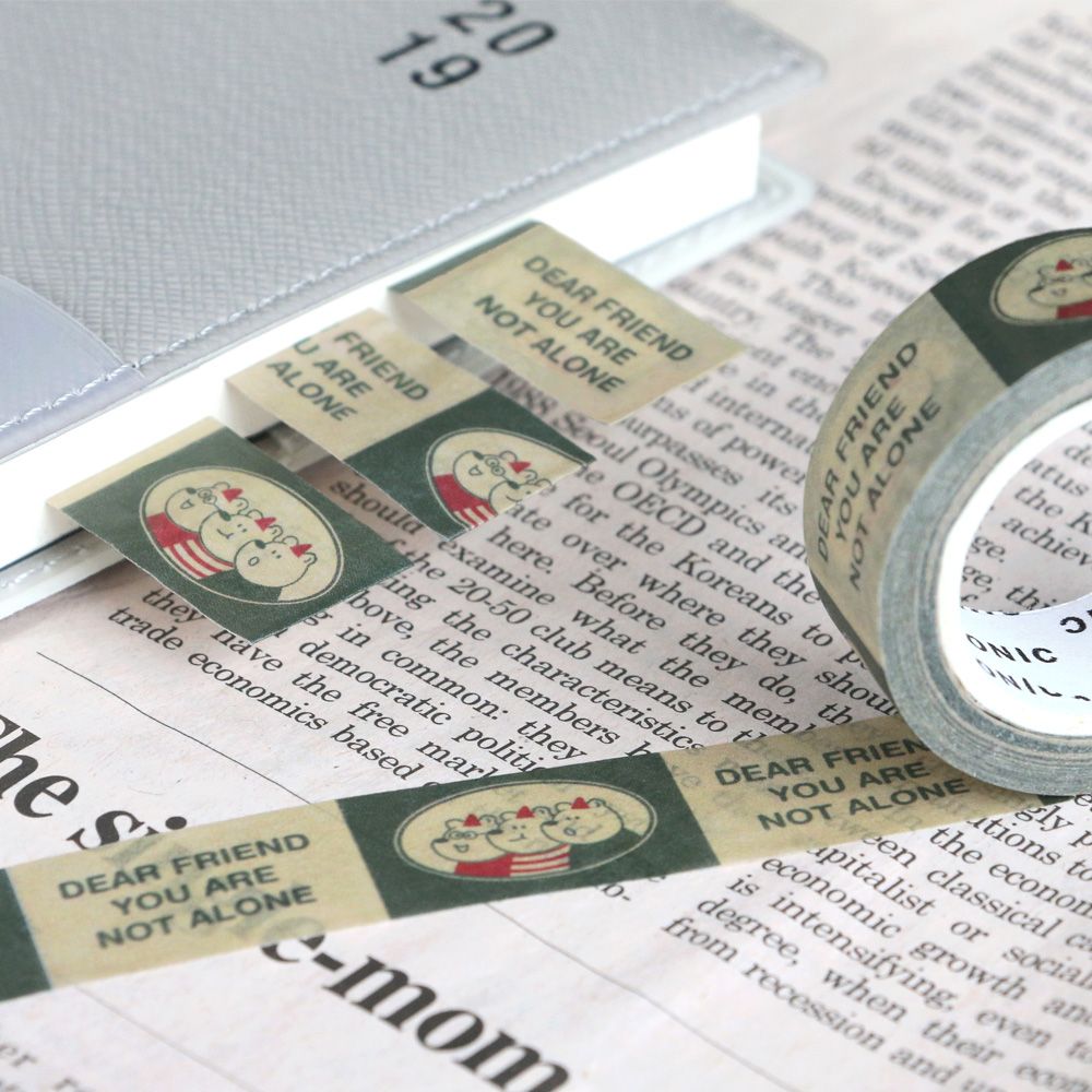 Vintage Mood Masking Tape-Bear, Jelly Bean, Ticket-decorate/scrapbook/photo deco