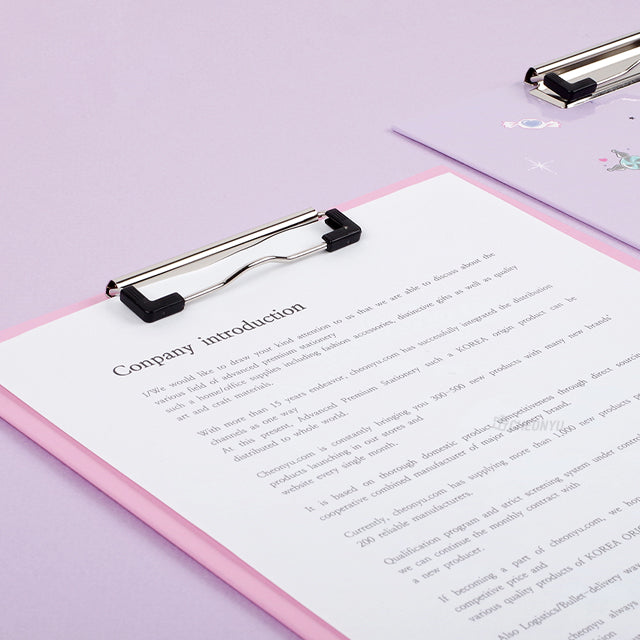 School/ Office Hologram Hard Clip Board/ Cute Design, Twinkle Kuromi, Back to School/ Office & School Supplies