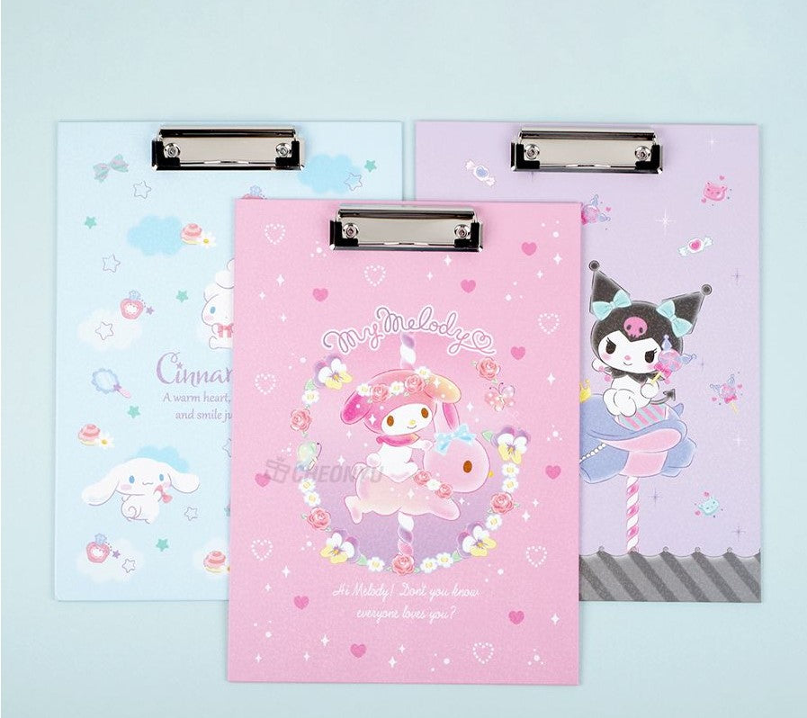 School/ Office Hologram Hard Clip Board/ Cute Design, Twinkle Kuromi, Back to School/ Office & School Supplies