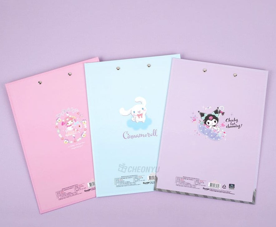 School/ Office Hologram Hard Clip Board/ Cute Design, Twinkle Kuromi, Back to School/ Office & School Supplies