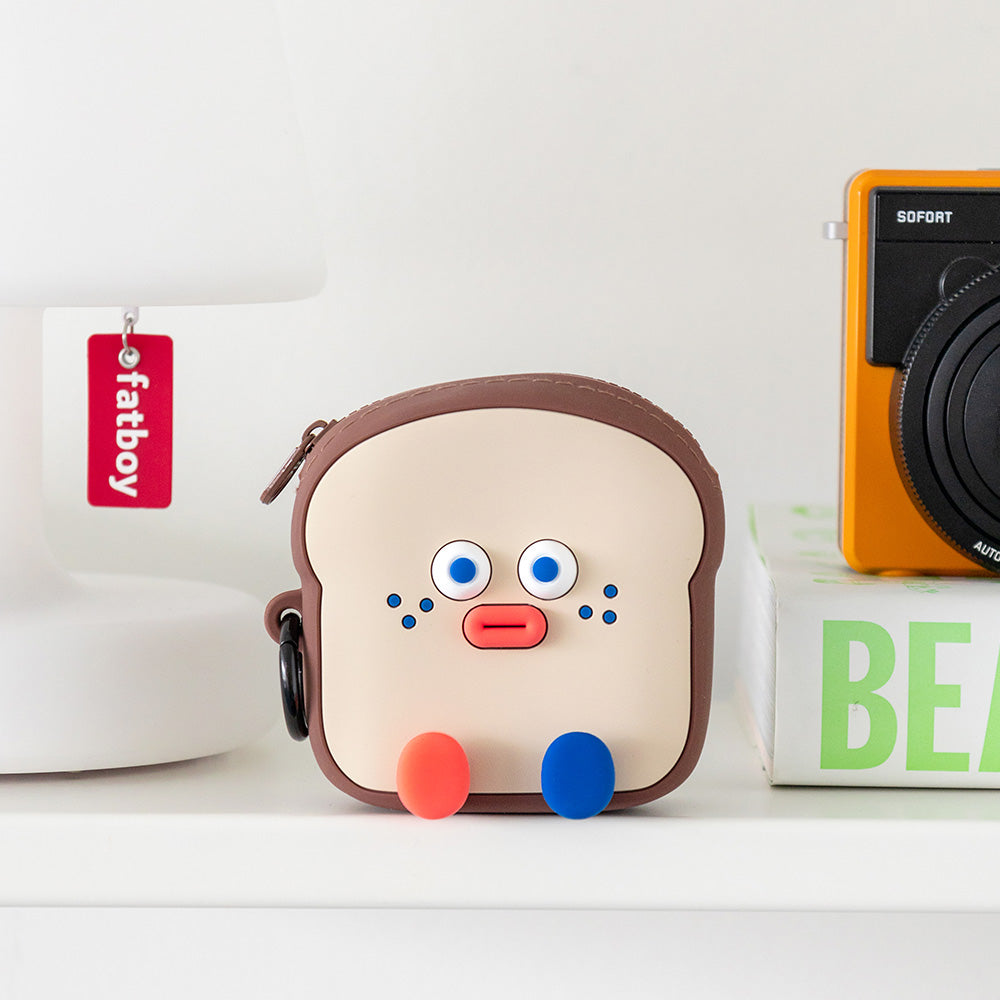 Brunch Brother Toast Silicone Pouch - iPod, earphone, coin purse, Mini Pouch Keyring/Bag Charm