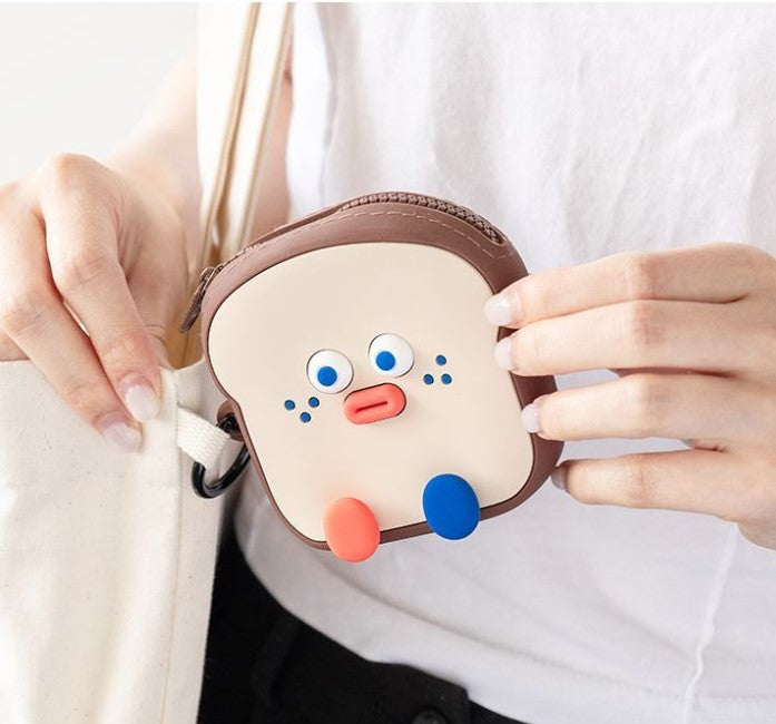 Brunch Brother Toast Silicone Pouch - iPod, earphone, coin purse, Mini Pouch Keyring/Bag Charm