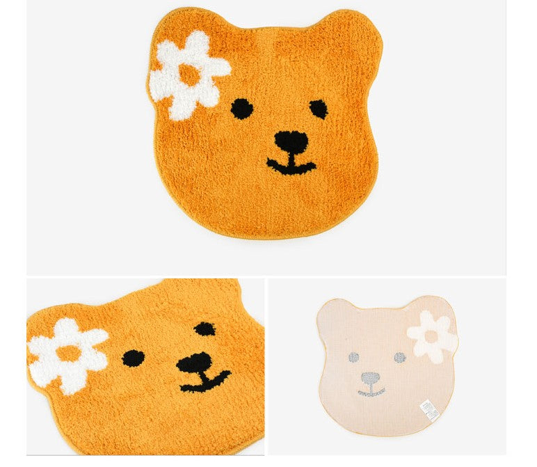 Cute Bear/ Flower Garden Floor Mat Rug- Jacquard Fur- Dailylike Brand High Quality