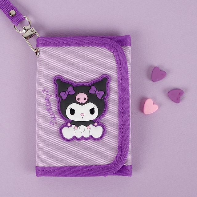 Sanrio Kuromi, Pochacco Wallet with lanyard neck Strap, 3layers pockets