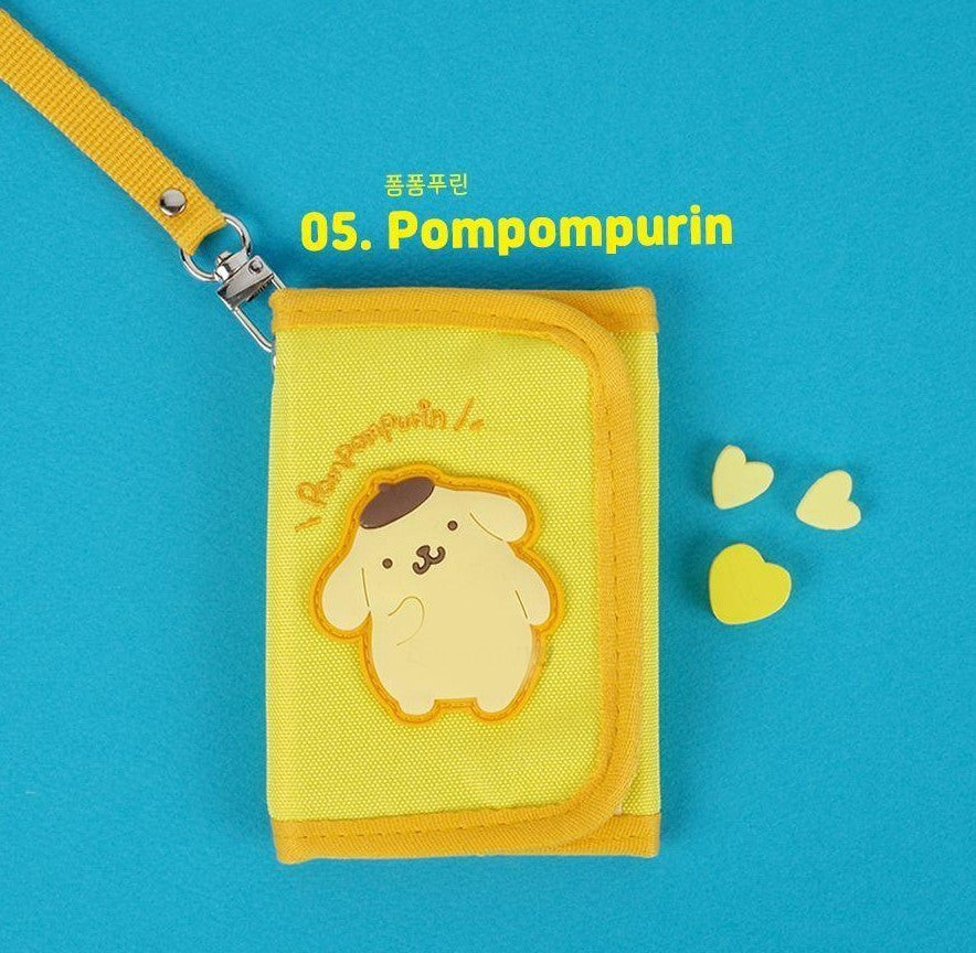 Sanrio Kuromi, Pochacco Wallet with lanyard neck Strap, 3layers pockets