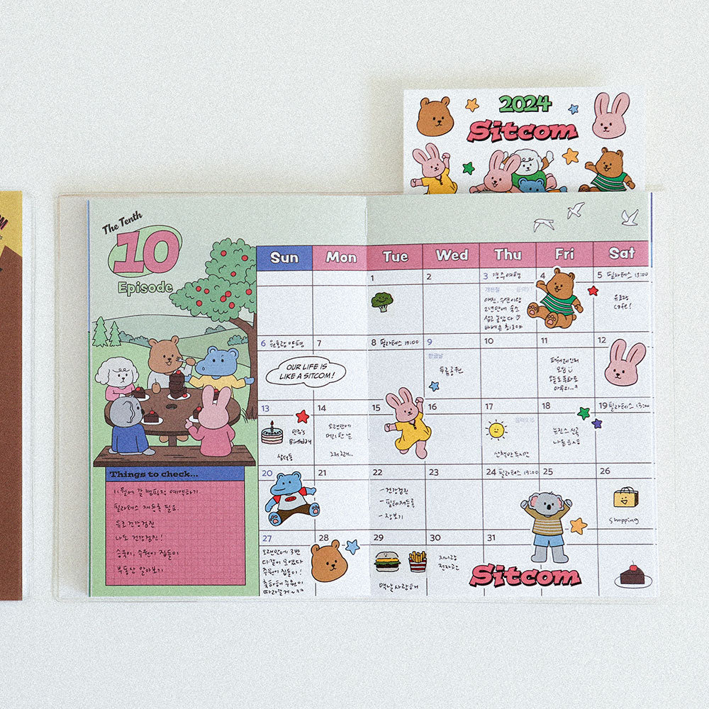 2024 My Buddy Calendar Diary with Sticker Set- Year Organizer Planners