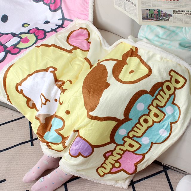 Sanrio Fluffy Blanket + Poster SET Cinnamoroll, Kuromi CozyComforter