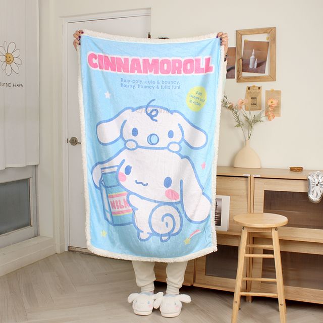 Sanrio Fluffy Blanket + Poster SET Cinnamoroll, Kuromi CozyComforter