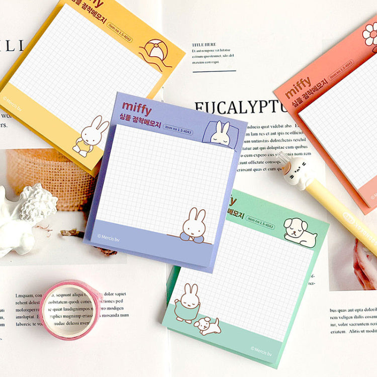 Miffy Simple Grid Sticky Memo Pad – Assorted Designs