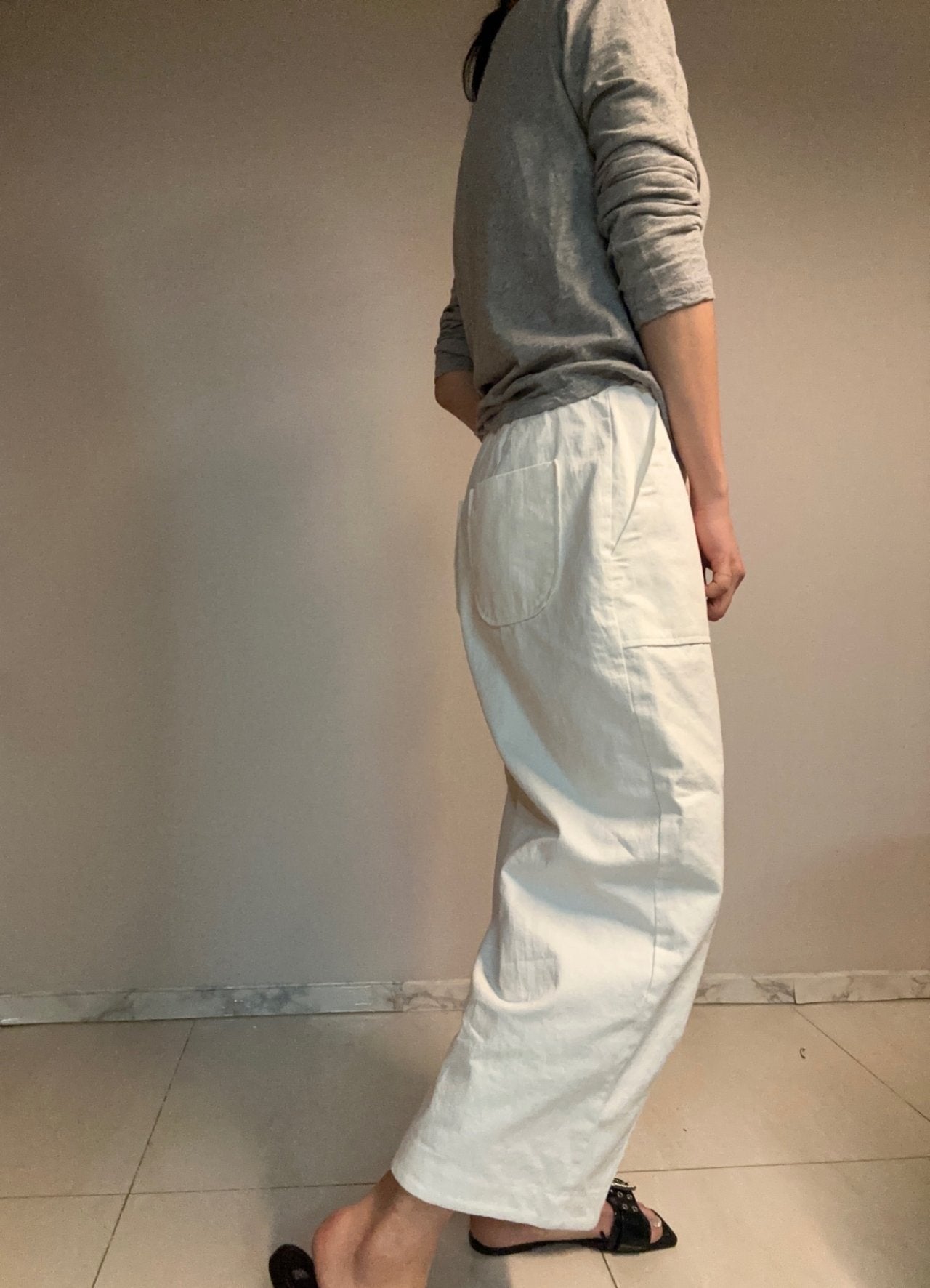 Soft Utility Cotton Wide Pants Daily Essential Made in Korea - Luckyplanetusa